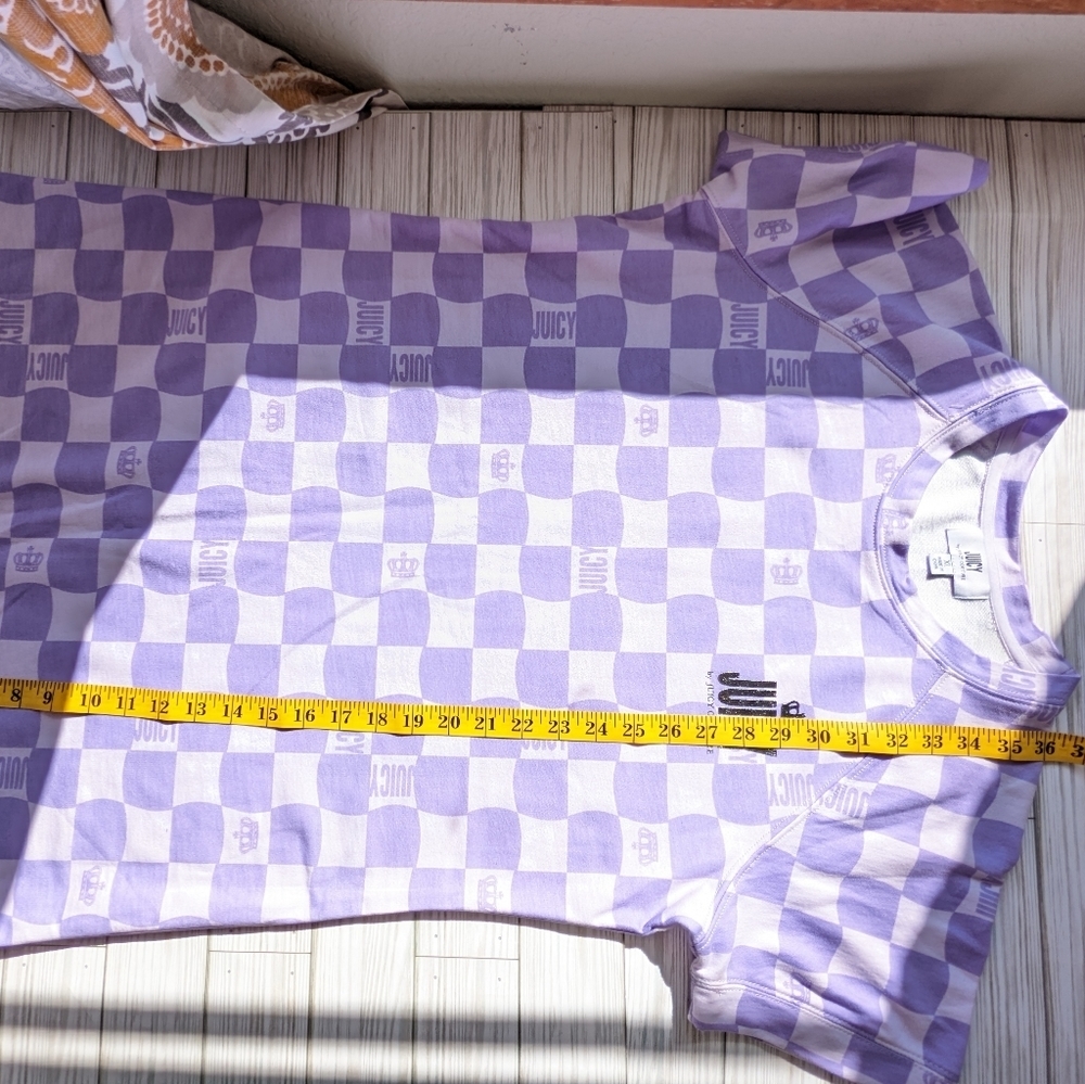 NWOT Juicy Couture XL Lilac Sky Checked “Preppy” Mini/Bodycon Dress - Picture 12 of 12